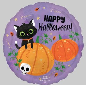 18:Halloween Cat & Pumpkins