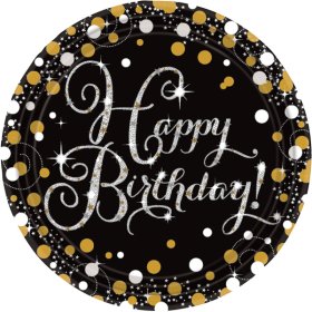 PL:Sparkling Birthday Plates 23cm 8