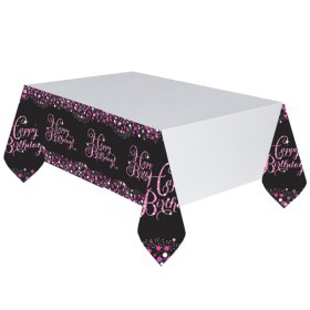 TC:Pink Celebration Plastic Tablecloth