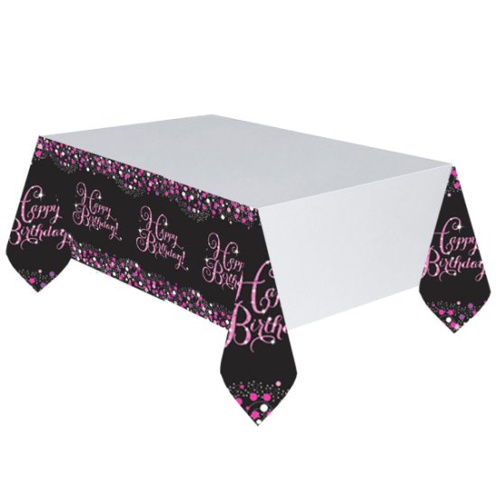 (image for) TC:Pink Celebration Plastic Tablecloth