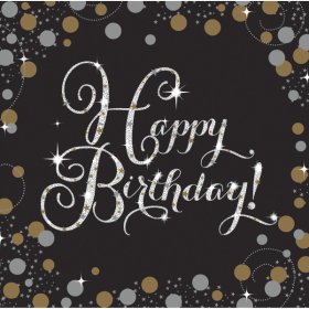 NA:Sparkling Birthday Napkins 33cm 16