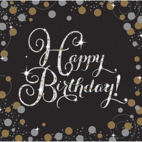 (image for) NA:Sparkling Birthday Napkins 33cm 16