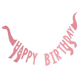 Pink HBD Dinosaur Shaped Bunting