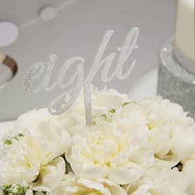 Silver Wedding Table Numbers