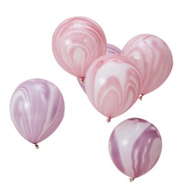 Pink & Purple Marble Balloons 10