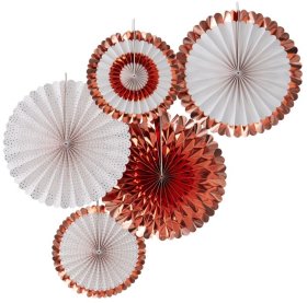 Paper Fan Decorations - Rose Gold