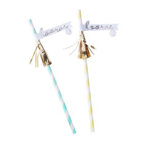 Paper Straws - Hooray & Tassel - Pastel