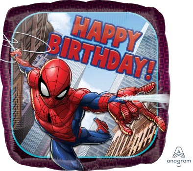 18:Square Spiderman Happy Birthday