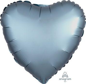 18:Satin Luxe Steel Blue Heart