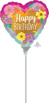 9:Happy Birthday Painted Flowers