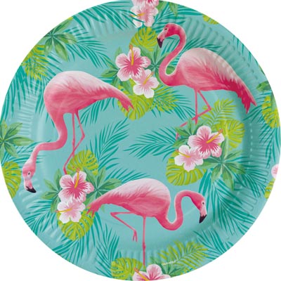 PL:Flamingo Paradise Paper Plates 23cm 8