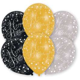 RET:Gold,Silver,Black Latex Balloons 6