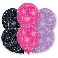 RET:Pink,Purple & Black Latex Balloons 6