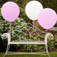 Huge Balloons Pink & White 3