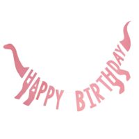 Pink HBD Dinosaur Shaped Bunting