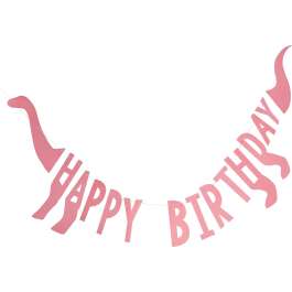 Pink HBD Dinosaur Shaped Bunting