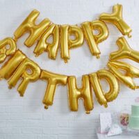 HBD Balloon Bunting – Gold