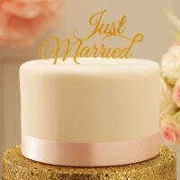 Just Married Cake Topper – Gold