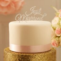 Just Married Cake Topper – Silver