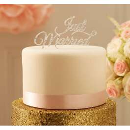 Just Married Cake Topper – Silver