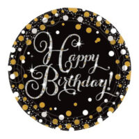 PL:Sparkling Birthday Plates 23cm 8