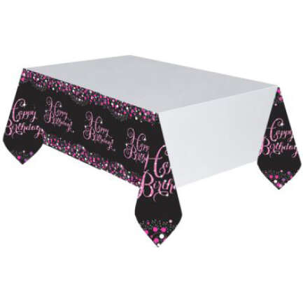 TC:Pink Celebration Plastic Tablecloth