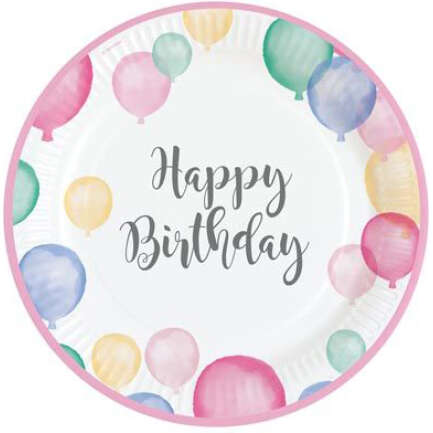 PL:Happy Birthday Pastel Paper Plates 8