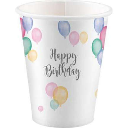 CU:Happy Birthday Pastel Paper Cups 8