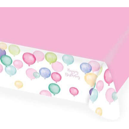 TC:Happy Bithday Pastel Paper Tablecloth