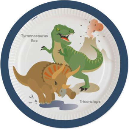 PL:Happy Dinosaur Paper Plates 23cm 8