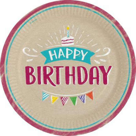 PL:My Birthday Paper Paper Plates 23cm 8