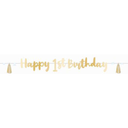 BA:Blue 1st Birthday Letter Banner