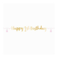 BA:Pink 1st Birthday Letter Banner