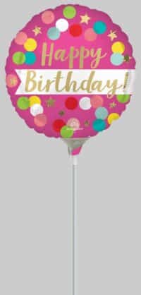 9:Happy Birthday Pink Confetti