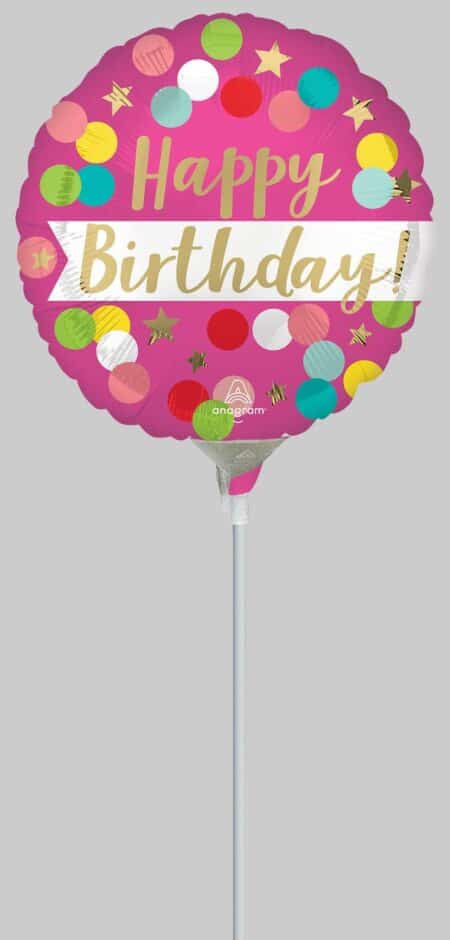 9:Happy Birthday Pink Confetti