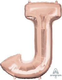LET:Letter Rose Gold J