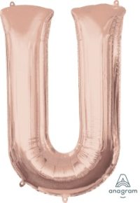 LET:Letter Rose Gold U