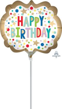 14:Birthday Gold Satin Marquee Dots