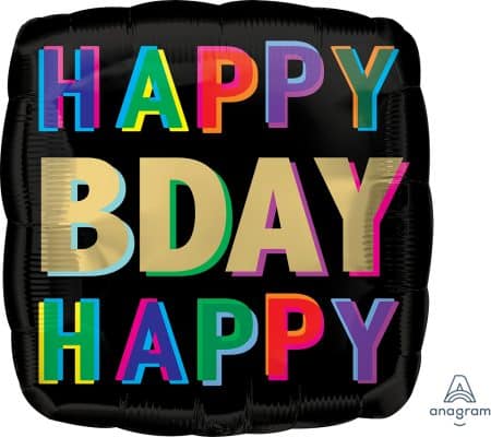 18:Square Happy Bday Offset Letters