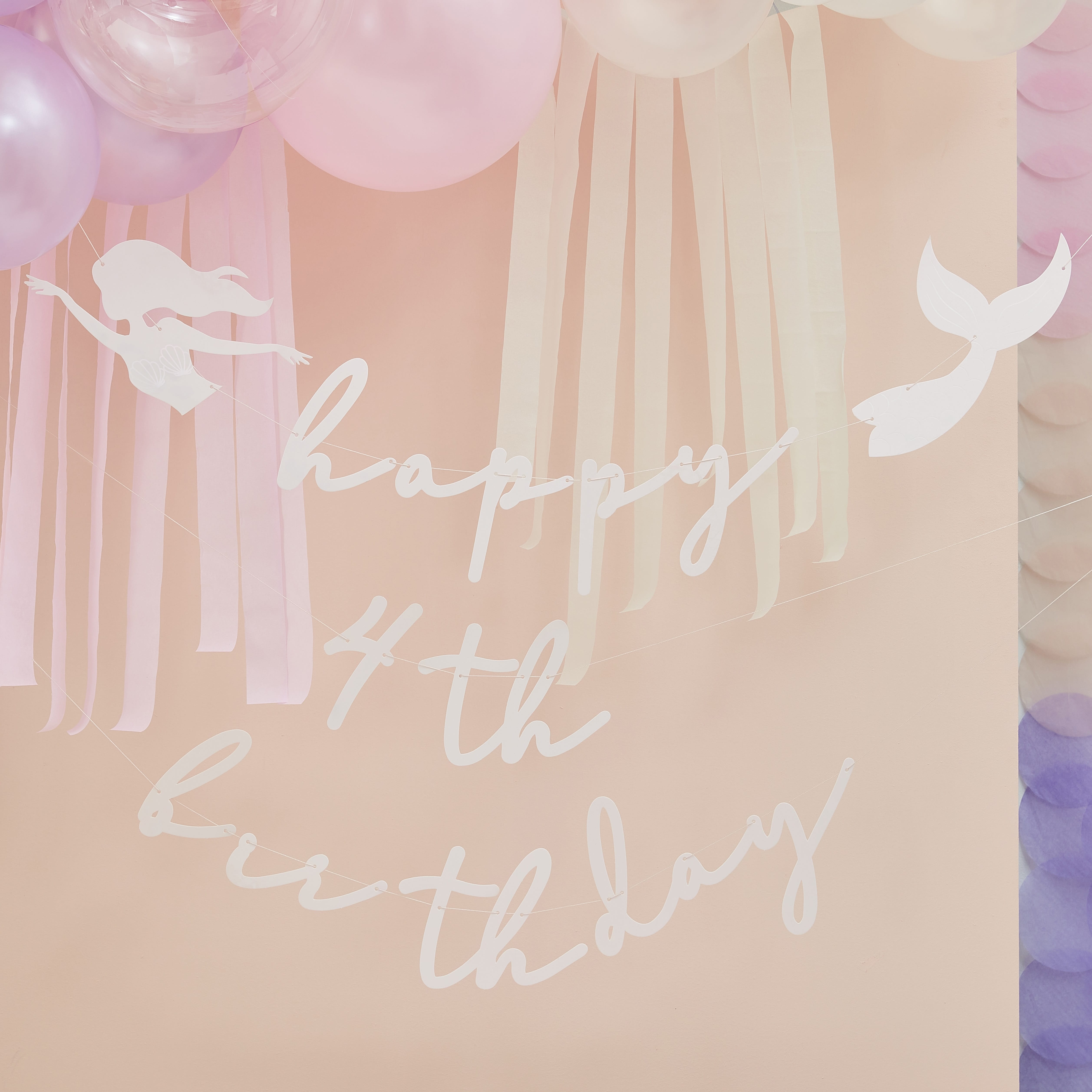 Customisable Pink & Iri HBD Bunting