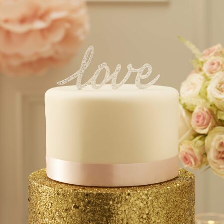 Love Cake Topper - Silver