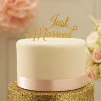 Just Married Cake Topper – Gold